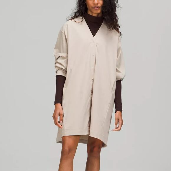 Lululemon Wovenair Snap Button Up Dress Sz 4 - Picture 1 of 8